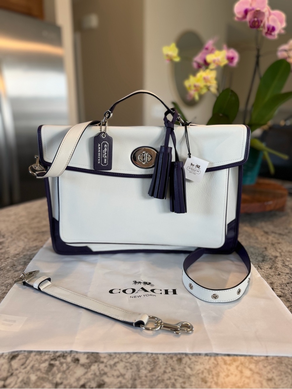 Coach-RARE Archive Two-Tone Slim Brief NWT